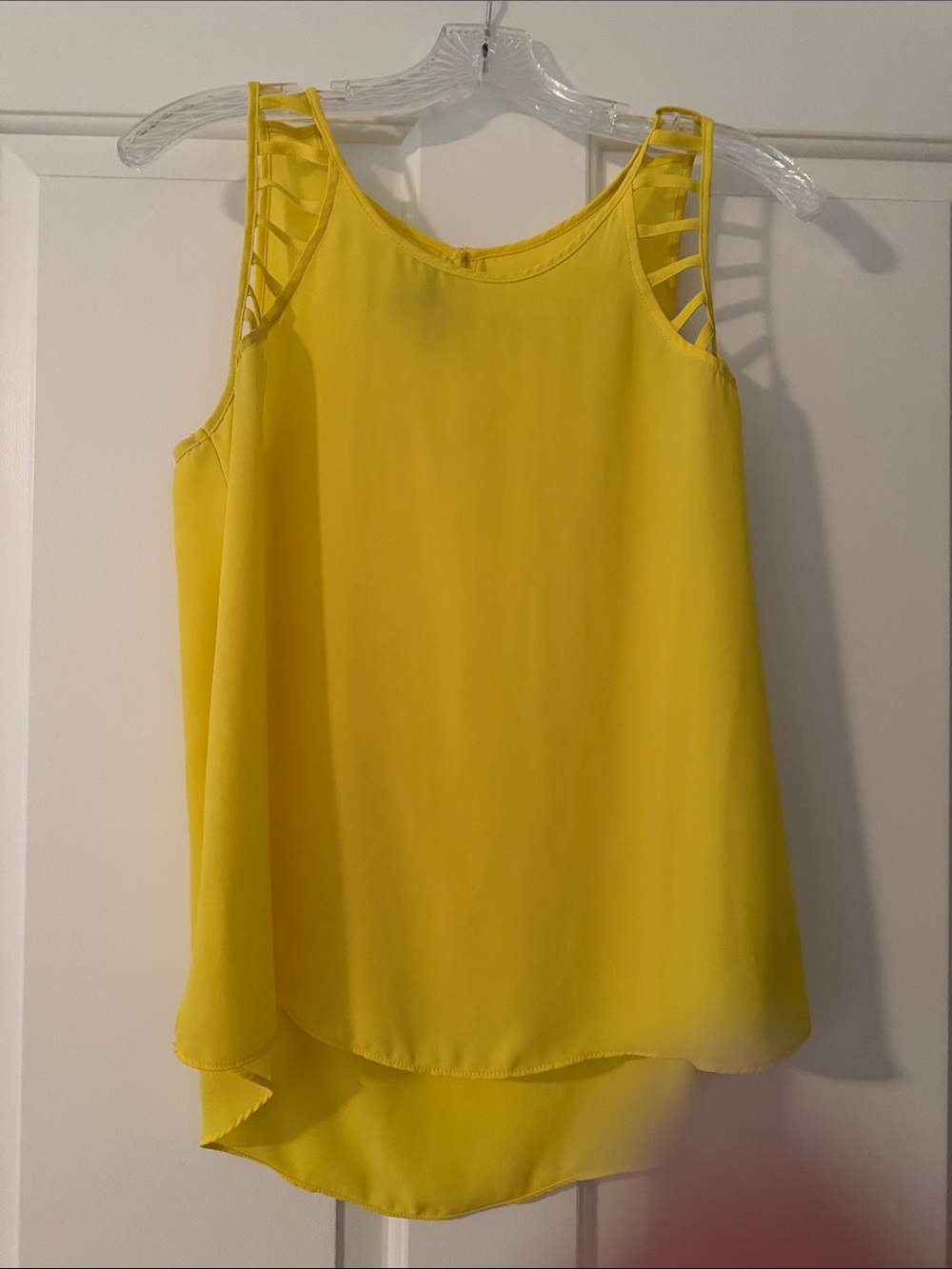 BCX Bright Yellow Ladder-Shoulder Sleeveless Camisole